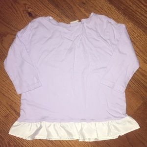 Crew Cuts Girls purple and white peplum t-shirt